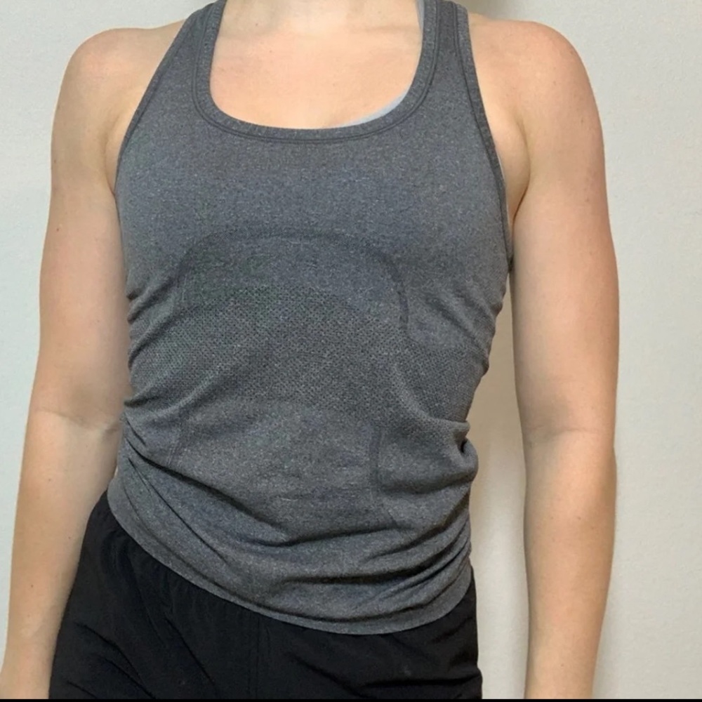 lululemon charcoal grey swiftly racerback size 4